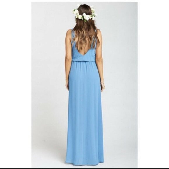 SHOW Me Your MuMu Kendall Maxi Dress SMALL Blue bride sleeveless - Picture 3 of 7